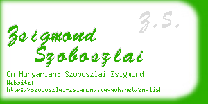 zsigmond szoboszlai business card